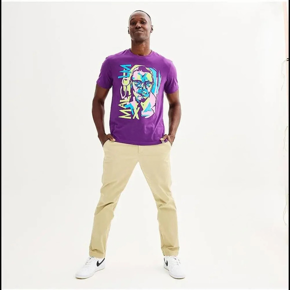 NWT Sonoma Community Black History Month Malcolm X Graphic Tee Plum XL - Picture 11 of 15